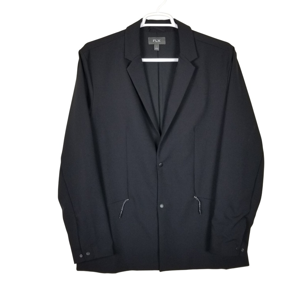 FLX Performance Blazer Mens Large Black Urban Commuter Tech Travel MX21V068RS1